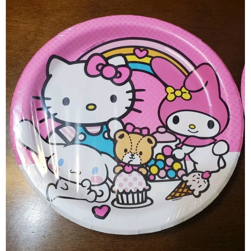 Hello Kitty Pink Paper Plates Cups Birthday Party Supplies for‎ 16